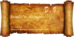 Domán Vilmos névjegykártya